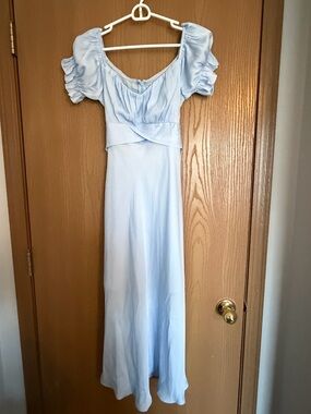 Hello Molly Powder Blue Off The Shoulder Dress